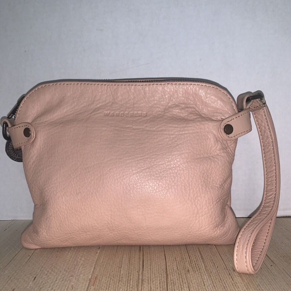 Wanderers Travel Co Leather Venetian Crossbody Bag w/ Medallion Blush